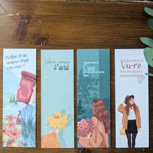 Lot de 4 marque pages Libre comme l&rsquo;art