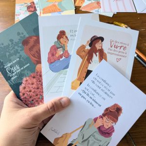Lot de 4 cartes Woman power